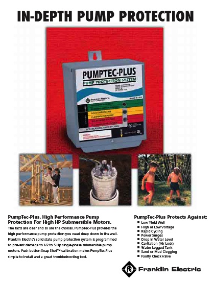 Franklin Pumptec Plus motor protection monitor three phase